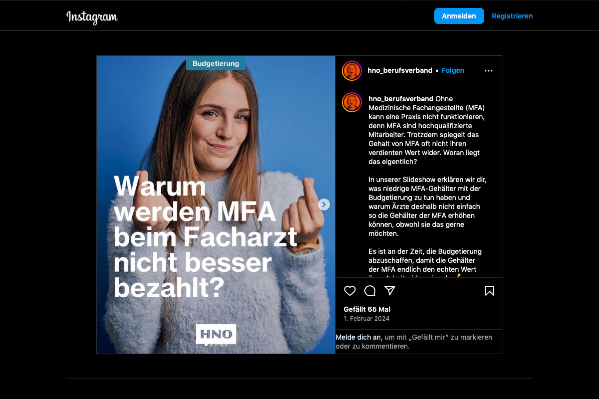 HNO-Berufsverband auf Instagram: Ärzte entbudgetieren